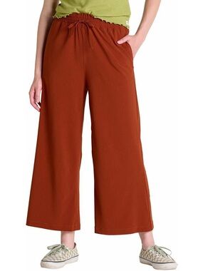 Toad and Co Wide-Leg Drawstring Pants in Rust